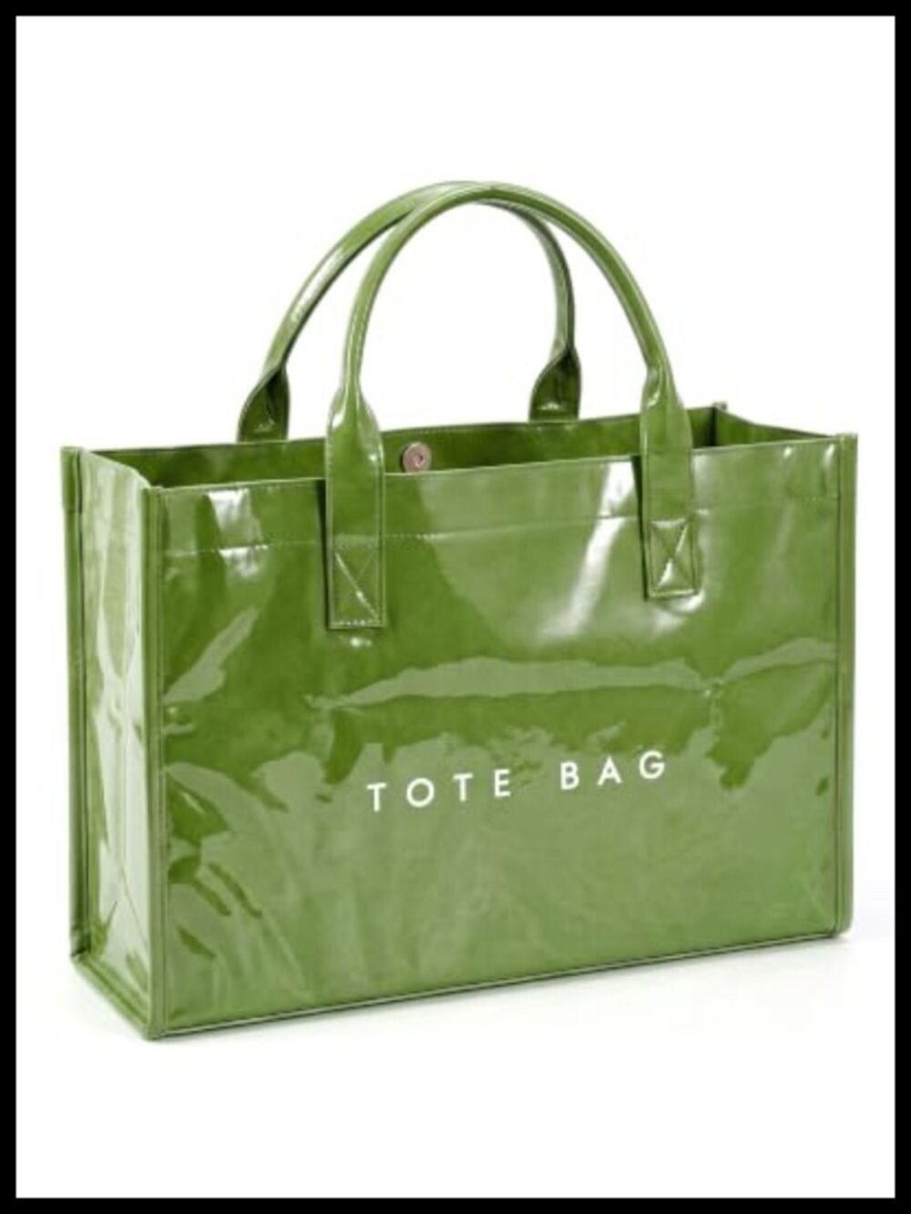 PVC Tote Bag, Waterproof Shoulder Purse, Kraft Paper Texture, Top Handle,
